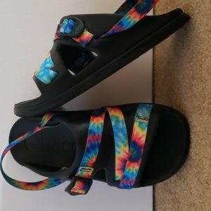 Size 3 Chaco Black w/Tie Dye Strap Slip On Shoes